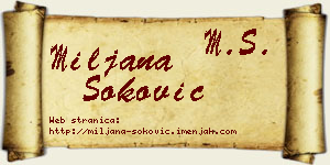 Miljana Soković vizit kartica